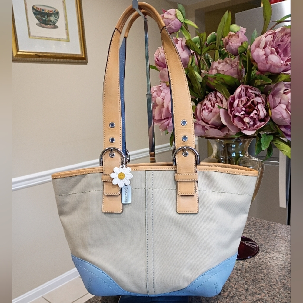 Coach y2k Hampton daisy baseball mini tote